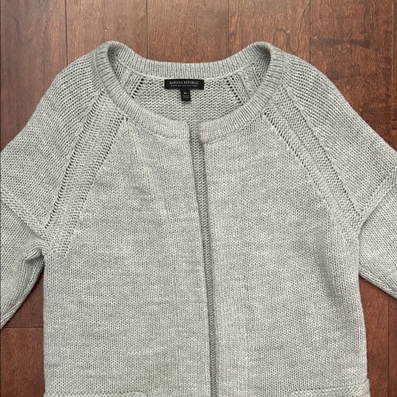 Banana Republic Wool Alpaca Blend Gray Women's Longline Cardigan, Size M - Picture 2 of 12